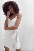 French Connection Whisper V Neck Bow Envelope Dress