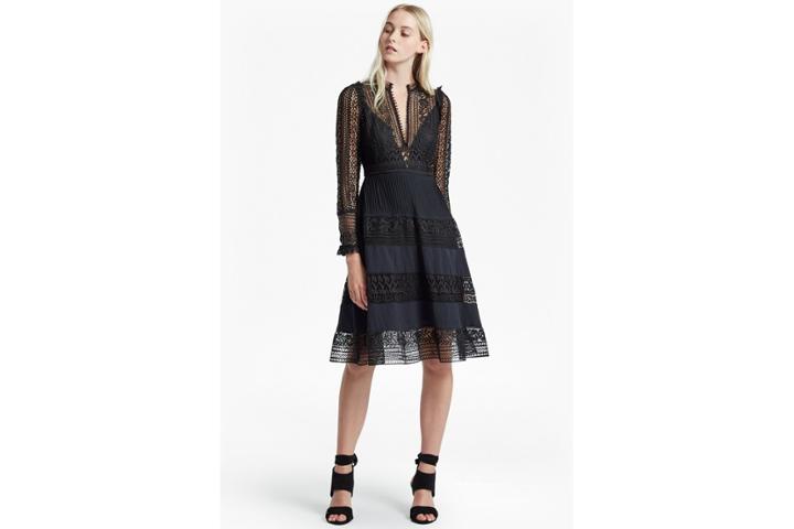 French Connection Orabelle Lace Flared Dress
