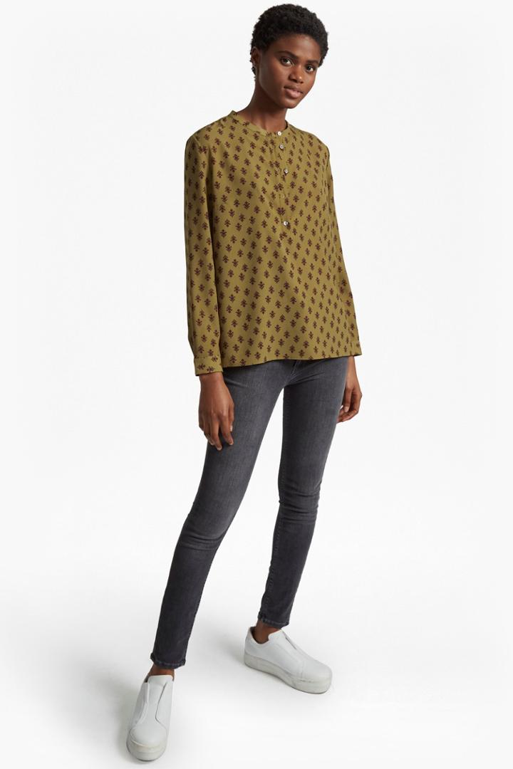 Fcus Elise Crepe Light Collarless Shirt