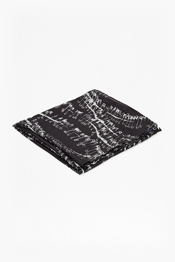 French Connection Robbin Anarchy Pin Silk Scarf