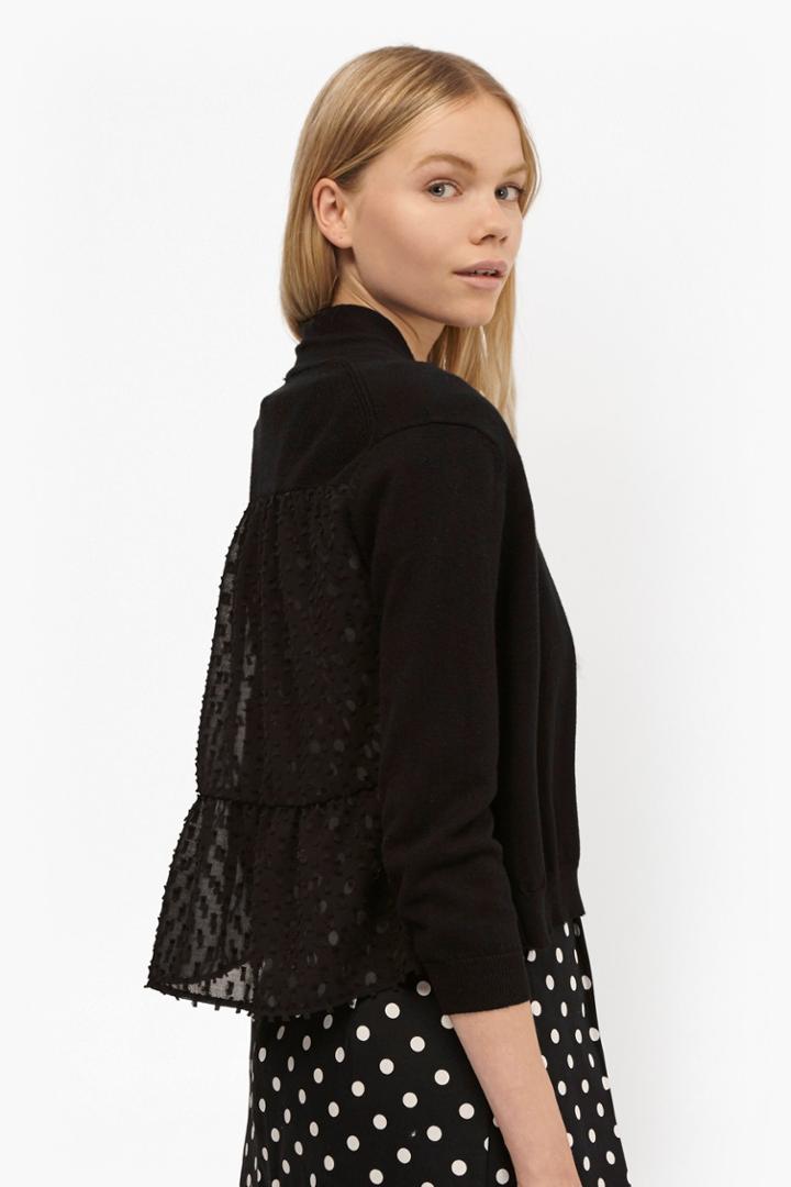 French Connection Bow Fringe Cropped Cardigan