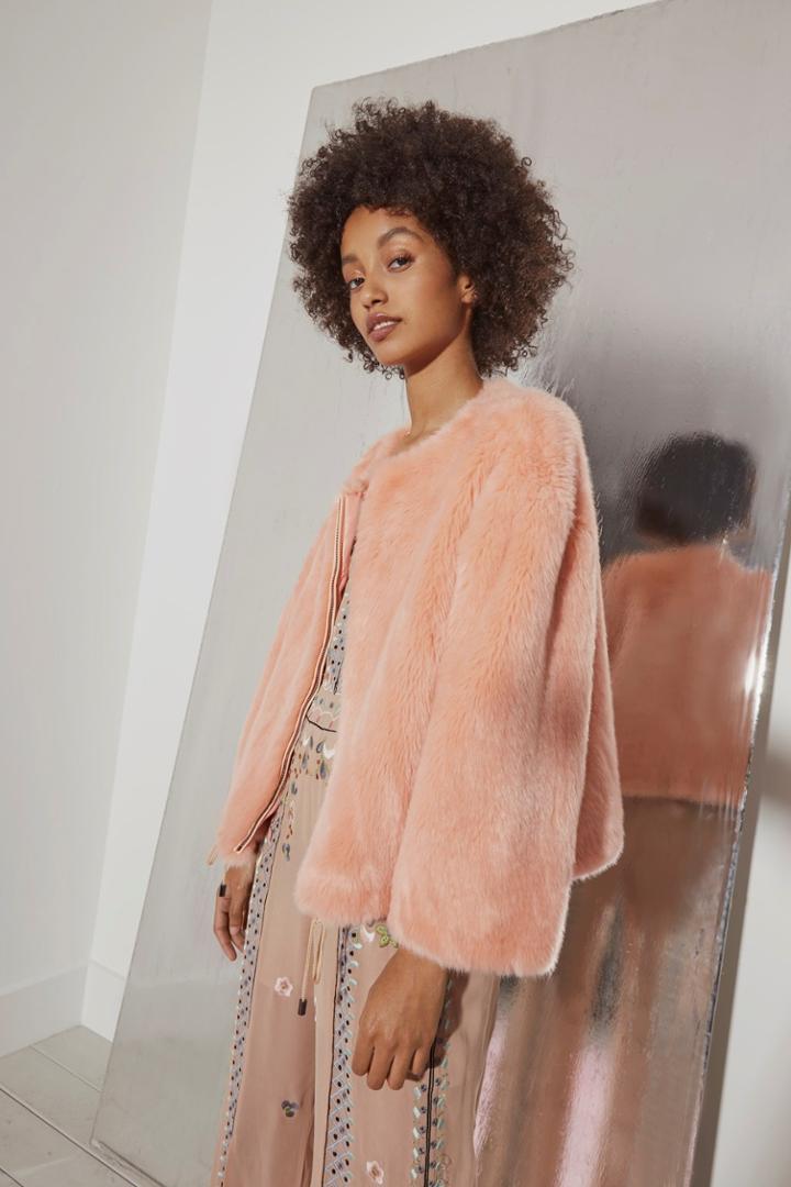 French Connenction Leonie Faux Fur Jacket