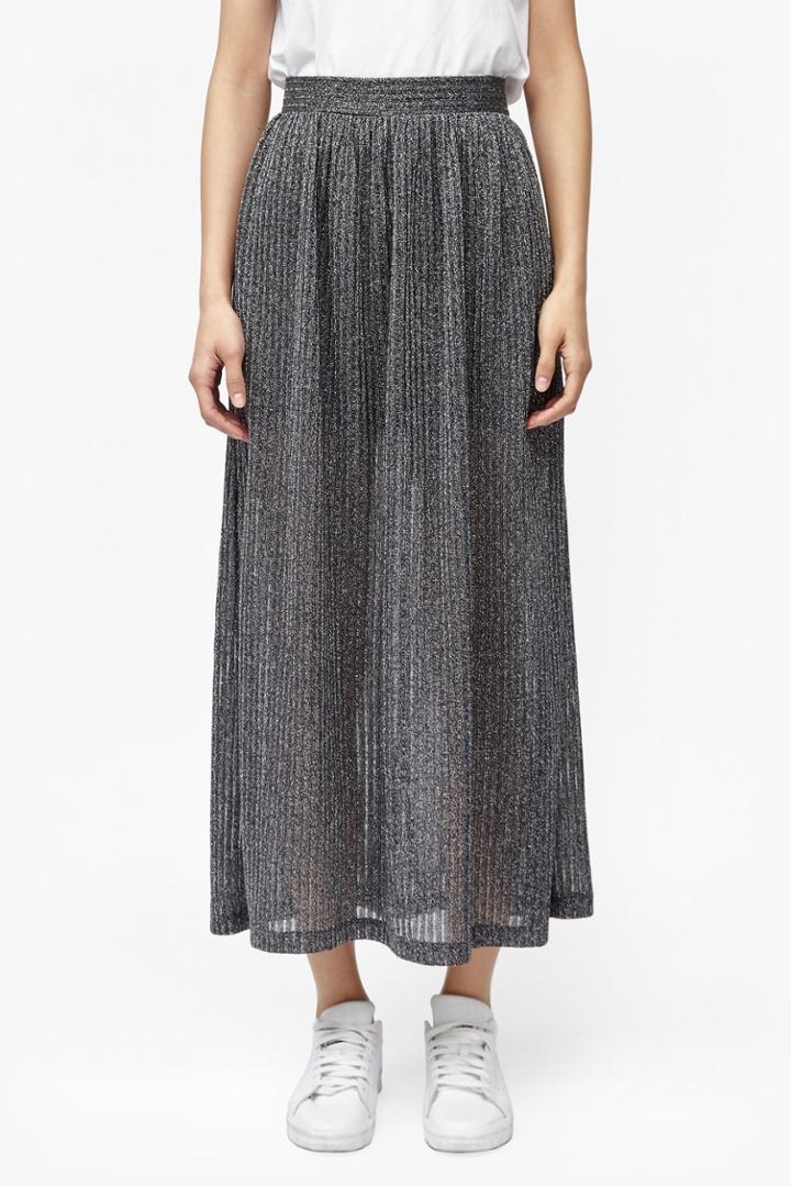 French Connection Flicker Rib Metallic Maxi Skirt