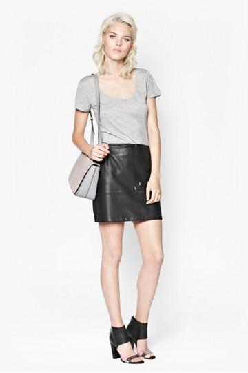 French Connection Luxe Leather Mini Skirt