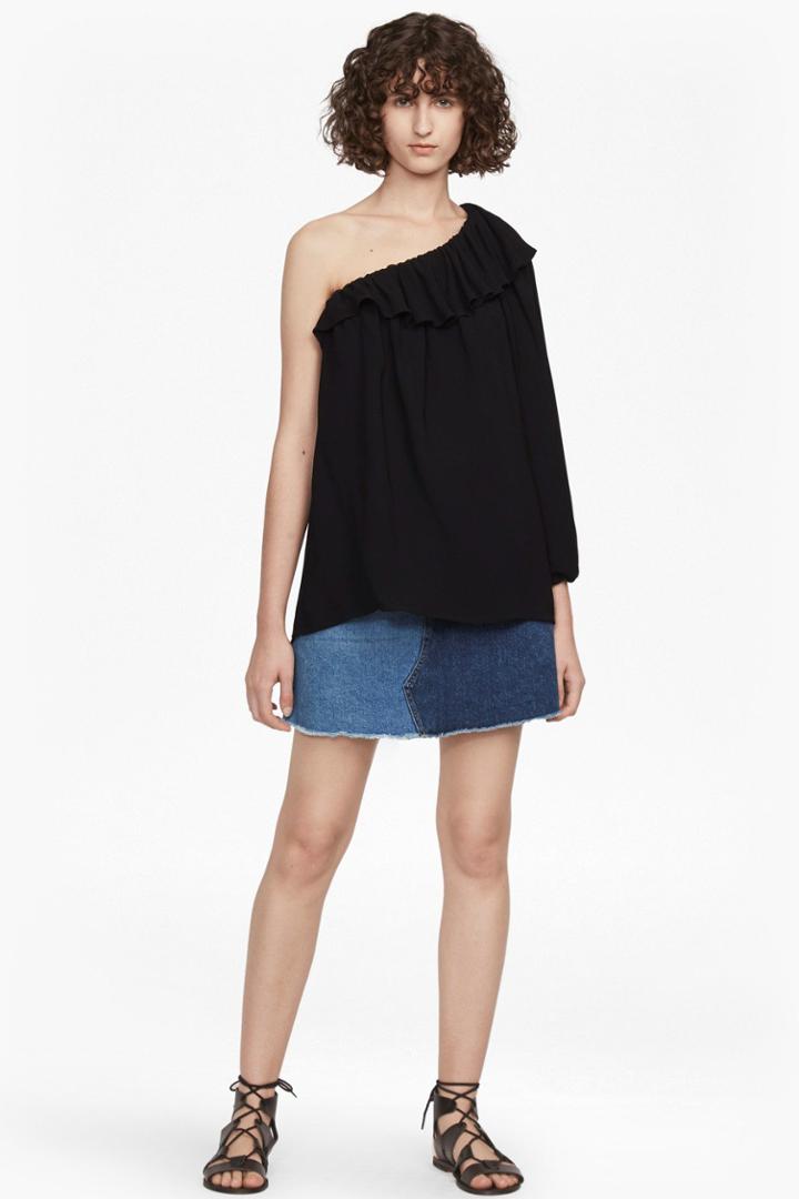 French Connenction Evening Dew One Shoulder Top