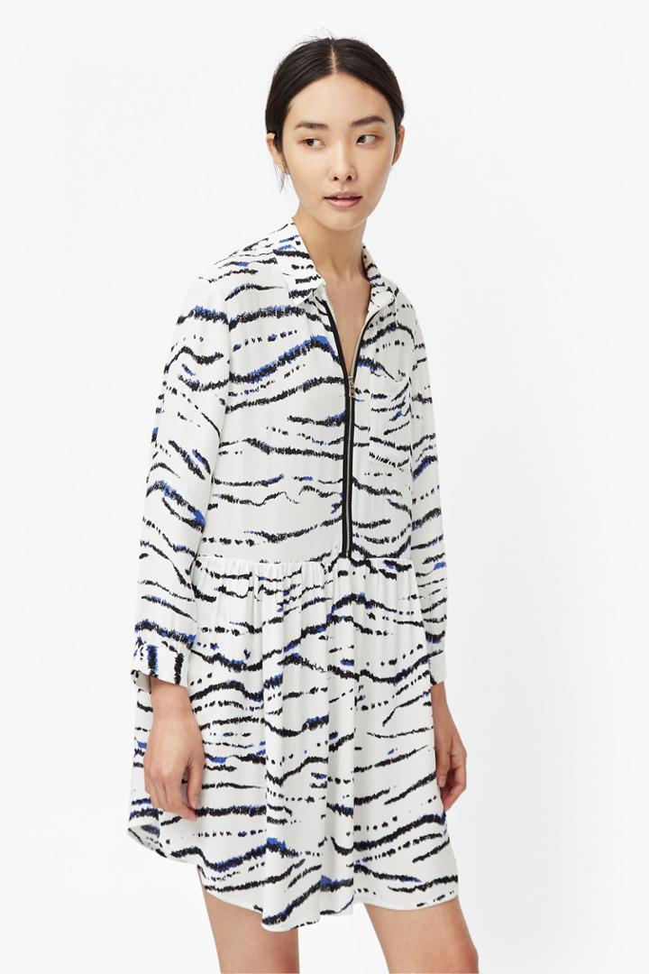 French Connection Tapir Wave Crepe Shirt Dress