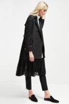 French Connenction Beata Cotton Lace Trench Coat