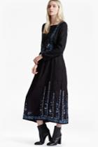 French Connection Argento Stitch Floral Embroidered Maxi Dress