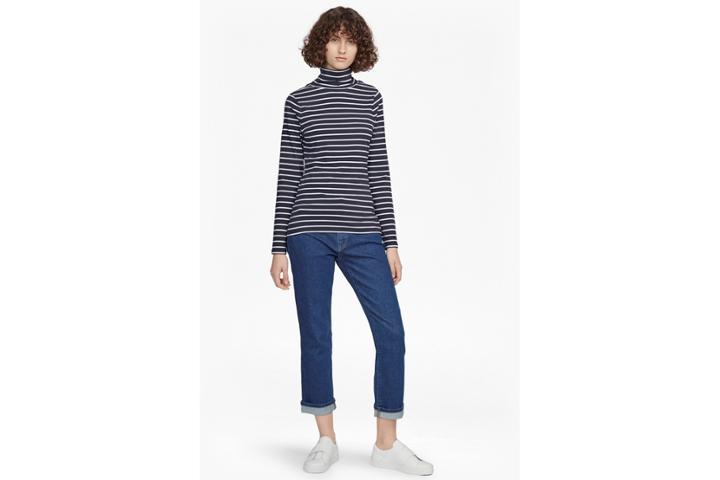 French Connection Isla Polo Neck Tim Tim Stripe Top