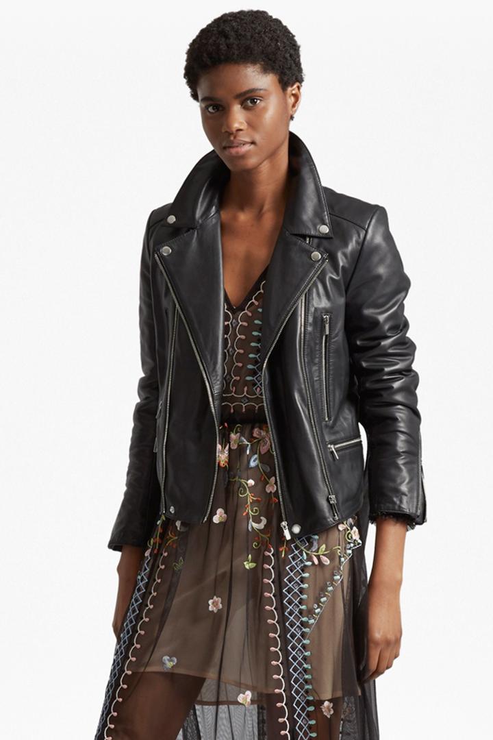 Fcus Clare Leather Biker Jacket