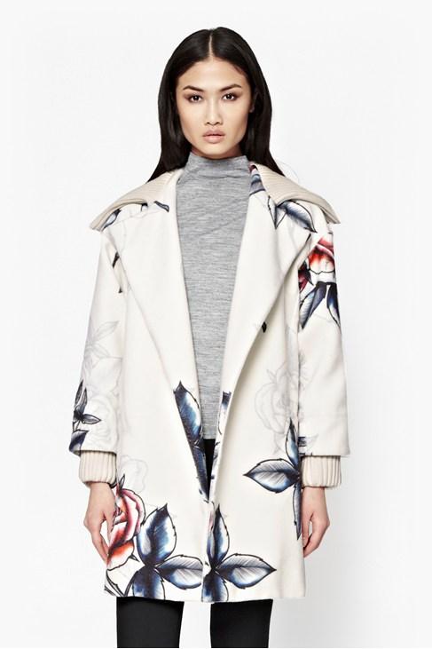 French Connection Lunar Rose Wool Coat