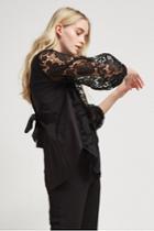 French Connenction Chania Lace Puff Sleeve Shirt