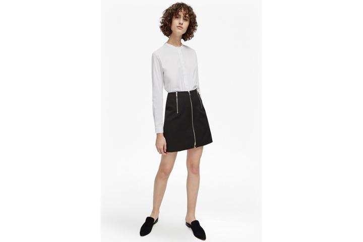 French Connection Glass Stretch Zippy Mini Skirt
