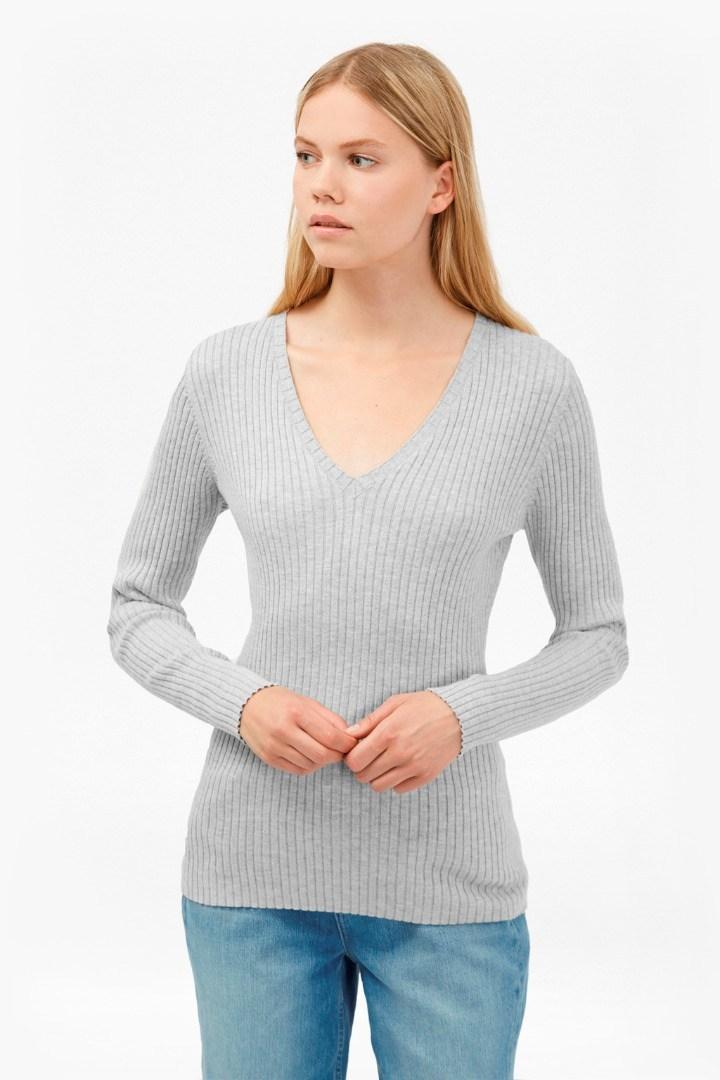 French Connenction Bambino Rib V Neck Jumper