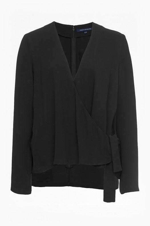 French Connection Ducham Drape Wrapover Blouse