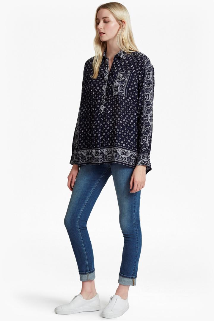 French Connection Altman Voile Oversized Pullover Top