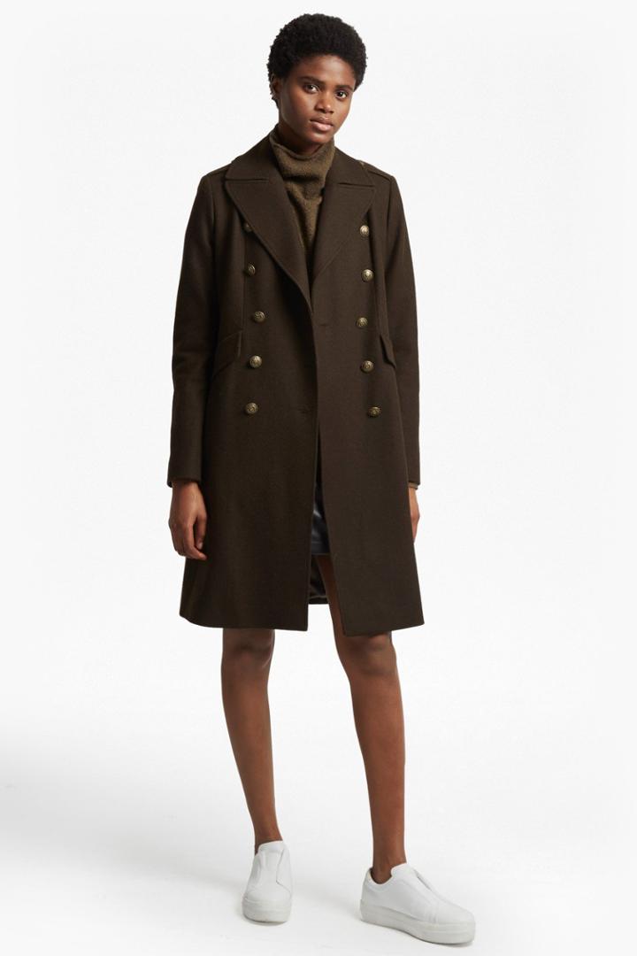 French Connenction Back Detail Military Long Coat
