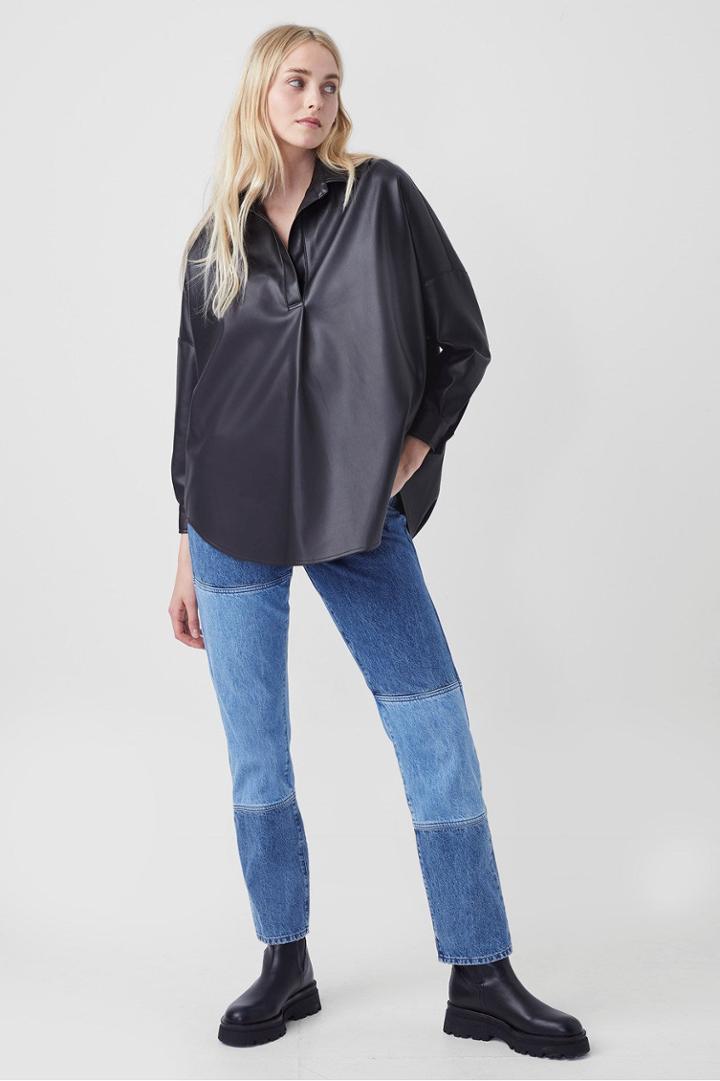 French Connection Crolenda Pu Popover Shirt