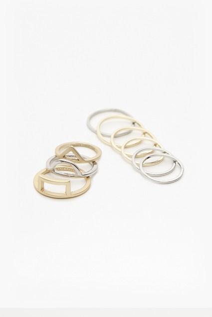 French Connection Cut Out Midi Ring Set