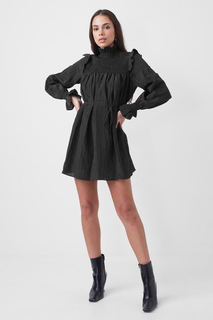 French Connection Boza Crinkle Smocked Mini Dress