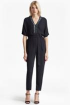 French Connection Karlo Embellished Tie Waist Jumpsuit