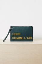 French Connenction French Slogan Wristlet Clutch