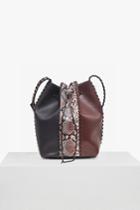 French Connection Robyn Whipstitch Faux Leather Bucket Bag