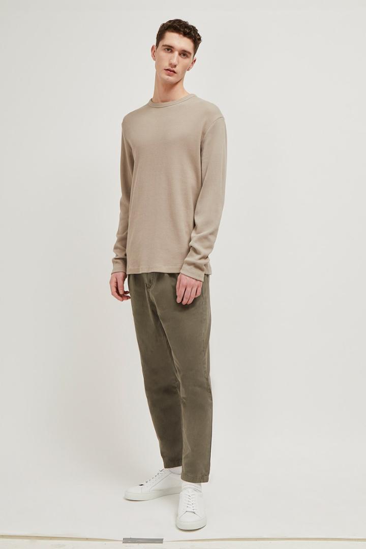 French Connenction Waffle Jersey Relaxed Long Sleeve Top