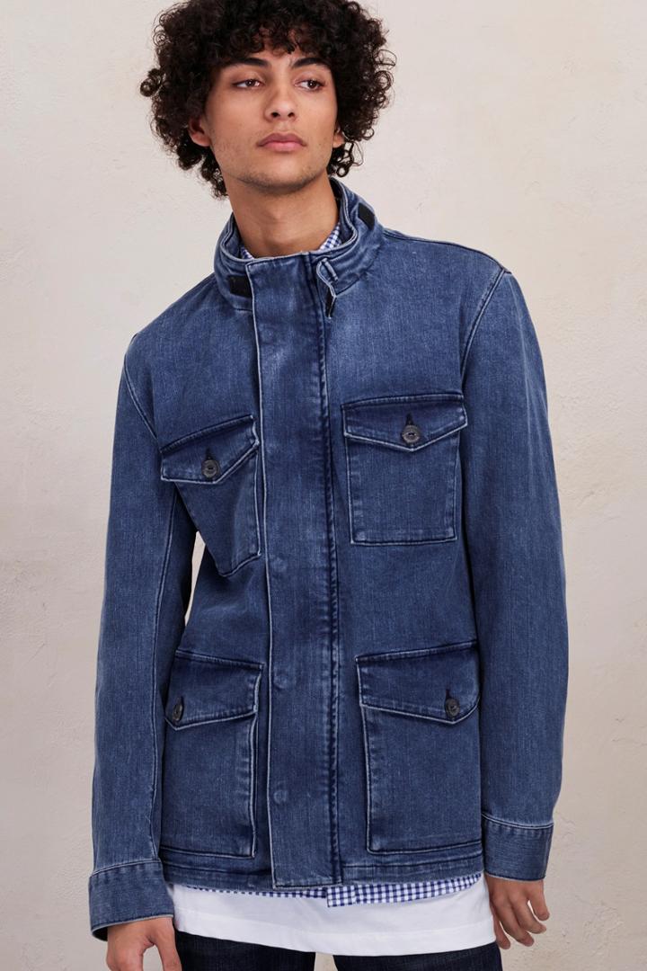 French Connenction Track Stretch Denim Jacket