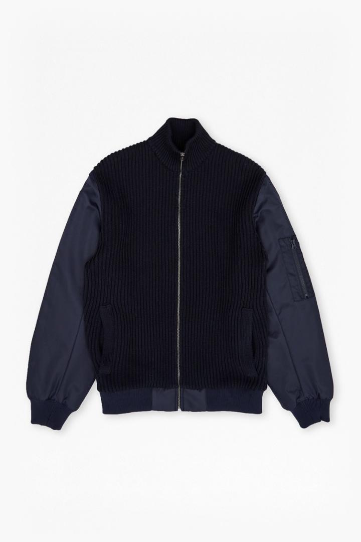French Connection Hybrid Ribbed Ma1 Bomber Jacket
