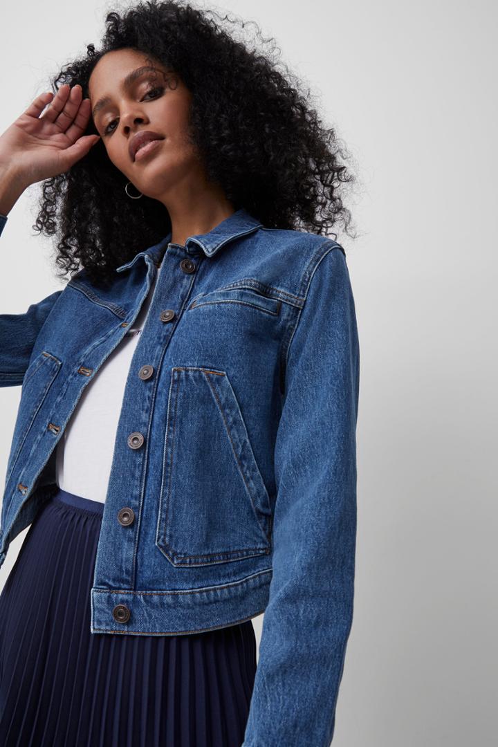 French Connection Robyne Recycled Cropped Denim Jacket