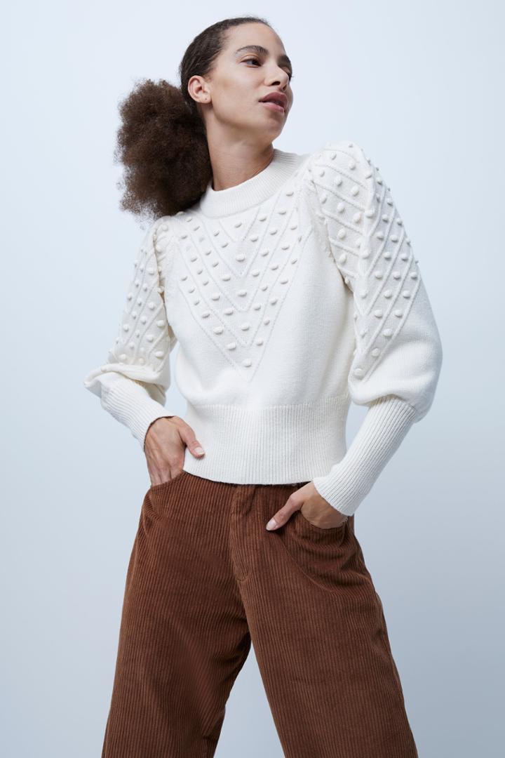 French Connection Babysoft Cropped Bobble Sweater