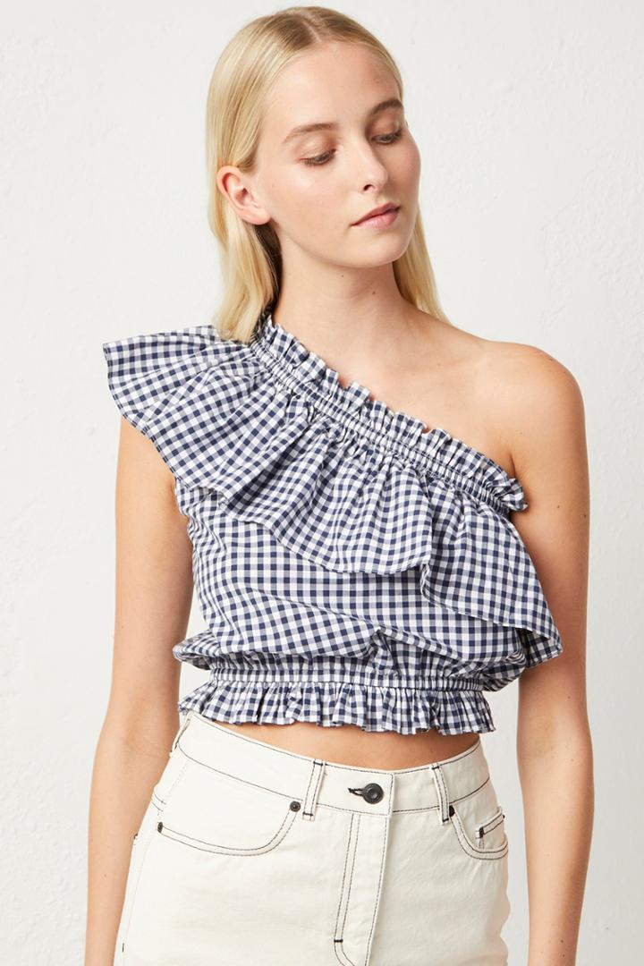 French Connenction Lavande Gingham Top
