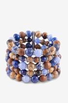 French Connection Multi Row Beaded Stretch Bracelet