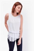 French Connection Florrie Pleated Drape Detail Top