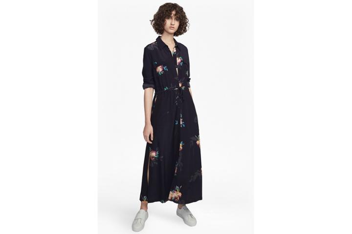 French Connection Delphine Drape Shirt Dress