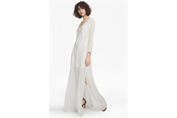 French Connection Tessie Drape V Neck Maxi Dress