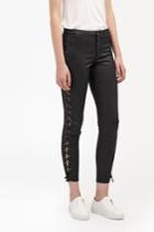 French Connection Resin Biker Lace Up Skinny Jeans