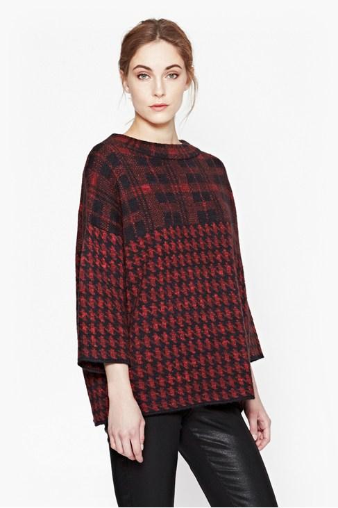 French Connection Dogtooth High Neck Jumper