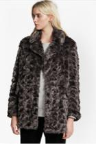 French Connection Nariko Fur Double Breast Coat