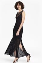 French Connenction Chantilly Beau Jersey And Mesh Maxi Dress