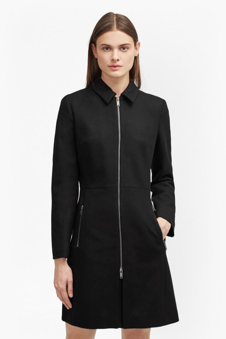 French Connection Platform Felt Zip Through Coat
