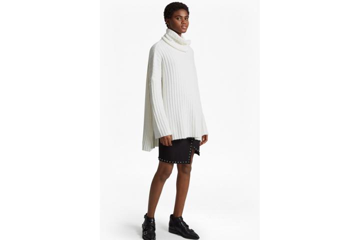 French Connection Riva Rib Knit High Neck Jumper