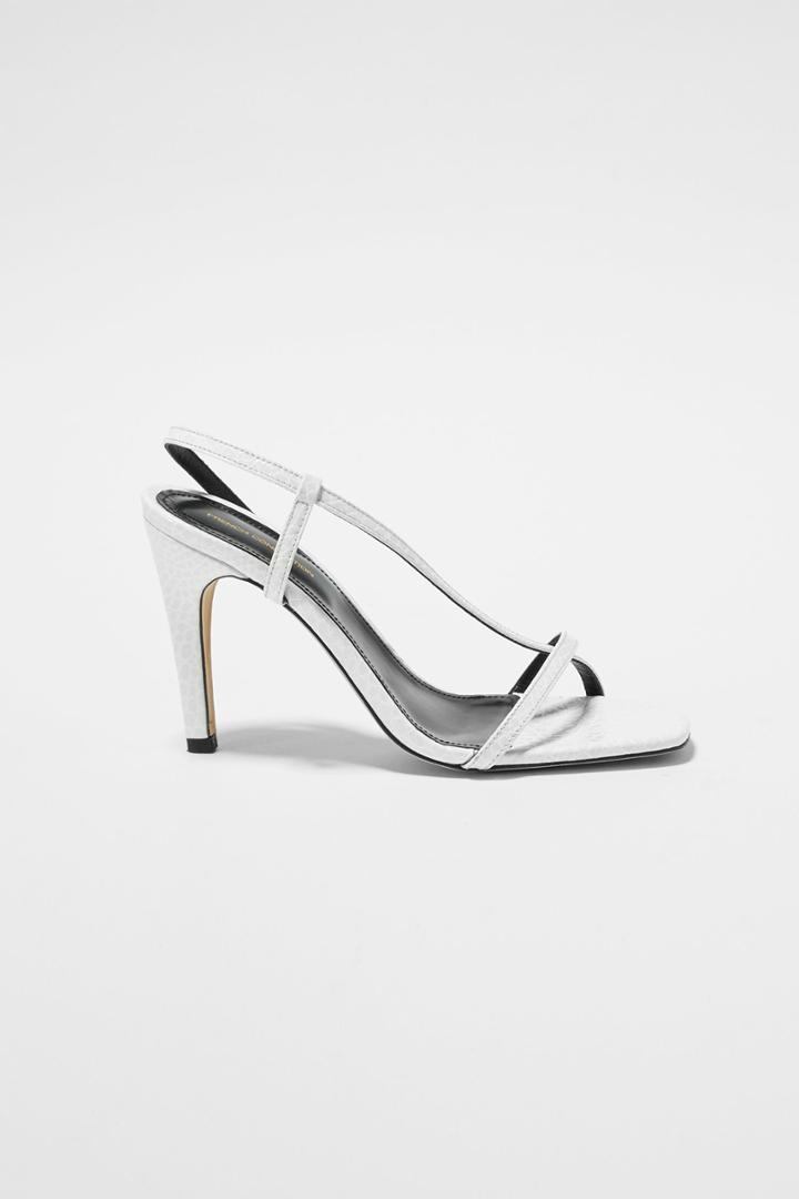 French Connection Faux Croc Wrap Around Leather Sandals