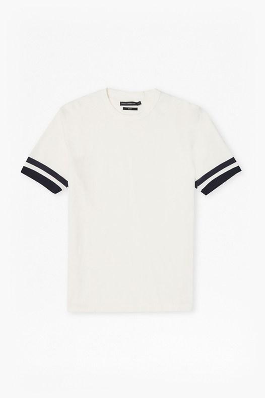 French Connection Ampthill Pique Sleeve Tipping T-shirt