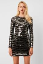 French Connection Ebba Tiger Sequin Long Sleeve Mini Dress