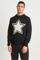 French Connenction Intarsia Star Shetland Wool Jumper