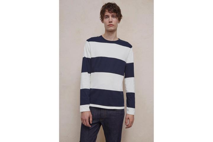 French Connection Block Stripe Crew Neck T-shirt