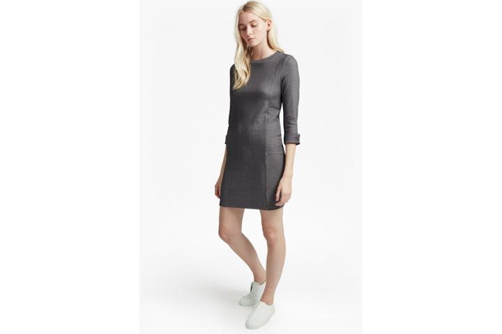 French Connection Sario Ribbed Jersey Round Neck Dress