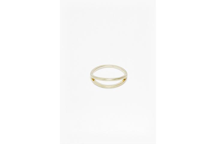 French Connection Core Brushed Split Bar Ring